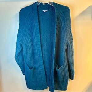 American Eagle Outfitters Slouchy Oversized Cardigan Size S Teal Blue